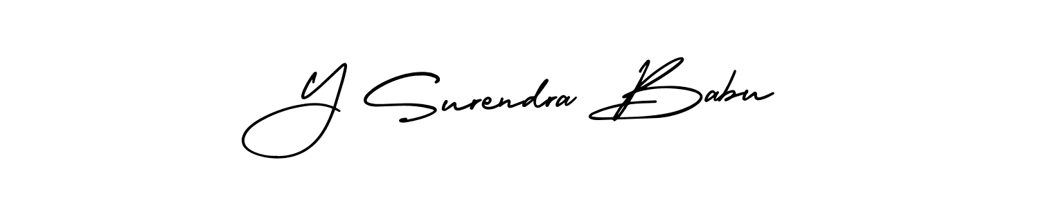 Similarly AmerikaSignatureDemo-Regular is the best handwritten signature design. Signature creator online .You can use it as an online autograph creator for name Y Surendra Babu. Y Surendra Babu signature style 3 images and pictures png