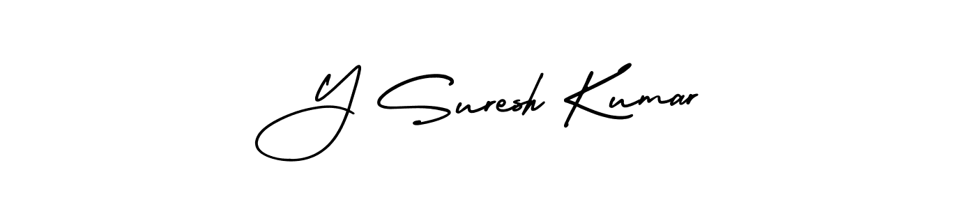 How to make Y Suresh Kumar signature? AmerikaSignatureDemo-Regular is a professional autograph style. Create handwritten signature for Y Suresh Kumar name. Y Suresh Kumar signature style 3 images and pictures png