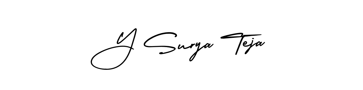 This is the best signature style for the Y Surya Teja name. Also you like these signature font (AmerikaSignatureDemo-Regular). Mix name signature. Y Surya Teja signature style 3 images and pictures png