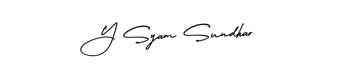 AmerikaSignatureDemo-Regular is a professional signature style that is perfect for those who want to add a touch of class to their signature. It is also a great choice for those who want to make their signature more unique. Get Y Syam Sundhar name to fancy signature for free. Y Syam Sundhar signature style 3 images and pictures png