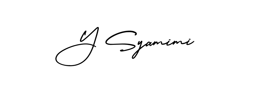 This is the best signature style for the Y Syamimi name. Also you like these signature font (AmerikaSignatureDemo-Regular). Mix name signature. Y Syamimi signature style 3 images and pictures png