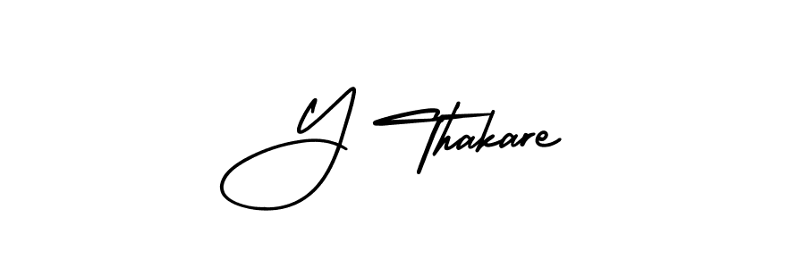 How to make Y Thakare signature? AmerikaSignatureDemo-Regular is a professional autograph style. Create handwritten signature for Y Thakare name. Y Thakare signature style 3 images and pictures png