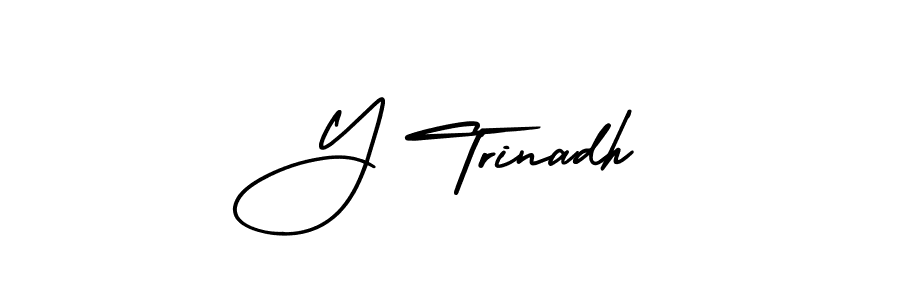 The best way (AmerikaSignatureDemo-Regular) to make a short signature is to pick only two or three words in your name. The name Y Trinadh include a total of six letters. For converting this name. Y Trinadh signature style 3 images and pictures png