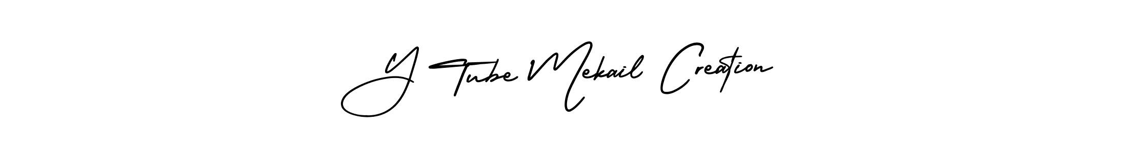 Use a signature maker to create a handwritten signature online. With this signature software, you can design (AmerikaSignatureDemo-Regular) your own signature for name Y Tube Mekail Creation. Y Tube Mekail Creation signature style 3 images and pictures png
