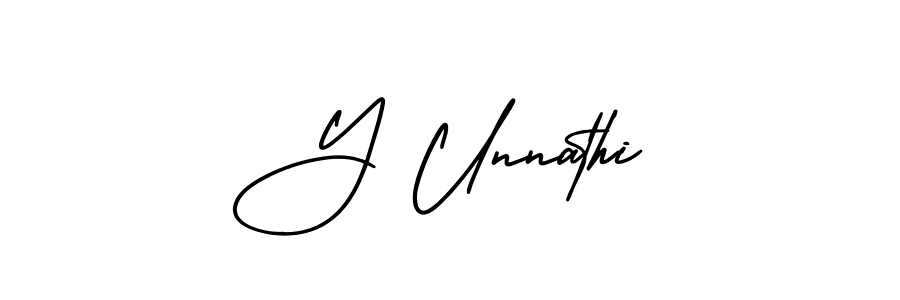 Use a signature maker to create a handwritten signature online. With this signature software, you can design (AmerikaSignatureDemo-Regular) your own signature for name Y Unnathi. Y Unnathi signature style 3 images and pictures png