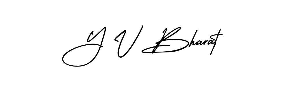Make a beautiful signature design for name Y V Bharat. With this signature (AmerikaSignatureDemo-Regular) style, you can create a handwritten signature for free. Y V Bharat signature style 3 images and pictures png