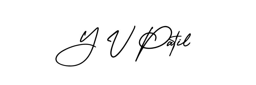 Y V Patil stylish signature style. Best Handwritten Sign (AmerikaSignatureDemo-Regular) for my name. Handwritten Signature Collection Ideas for my name Y V Patil. Y V Patil signature style 3 images and pictures png