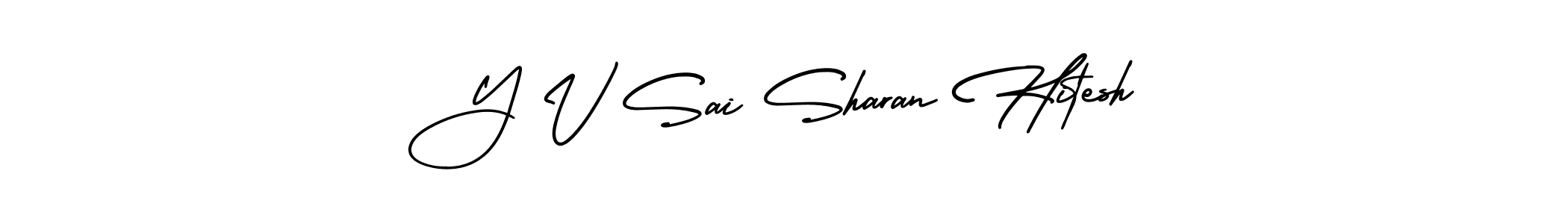 How to Draw Y V Sai Sharan Hitesh signature style? AmerikaSignatureDemo-Regular is a latest design signature styles for name Y V Sai Sharan Hitesh. Y V Sai Sharan Hitesh signature style 3 images and pictures png