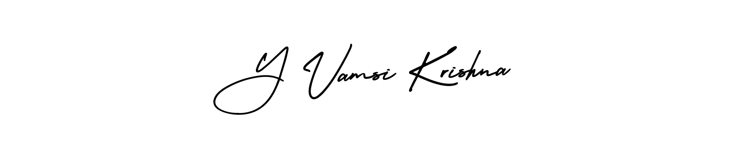 The best way (AmerikaSignatureDemo-Regular) to make a short signature is to pick only two or three words in your name. The name Y Vamsi Krishna include a total of six letters. For converting this name. Y Vamsi Krishna signature style 3 images and pictures png