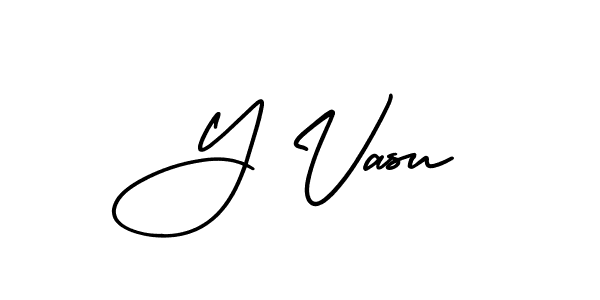 Make a beautiful signature design for name Y Vasu. With this signature (AmerikaSignatureDemo-Regular) style, you can create a handwritten signature for free. Y Vasu signature style 3 images and pictures png