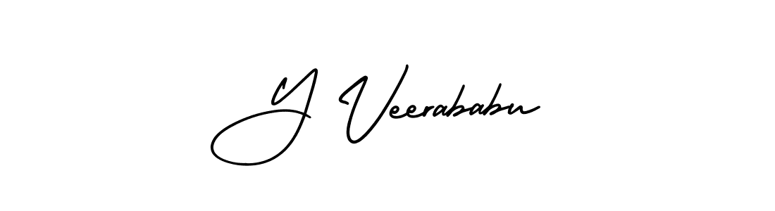 Create a beautiful signature design for name Y Veerababu. With this signature (AmerikaSignatureDemo-Regular) fonts, you can make a handwritten signature for free. Y Veerababu signature style 3 images and pictures png