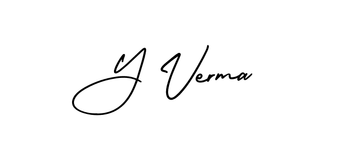 Y Verma stylish signature style. Best Handwritten Sign (AmerikaSignatureDemo-Regular) for my name. Handwritten Signature Collection Ideas for my name Y Verma. Y Verma signature style 3 images and pictures png