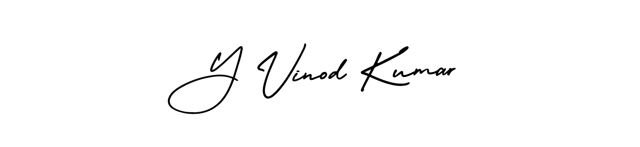 How to make Y Vinod Kumar name signature. Use AmerikaSignatureDemo-Regular style for creating short signs online. This is the latest handwritten sign. Y Vinod Kumar signature style 3 images and pictures png