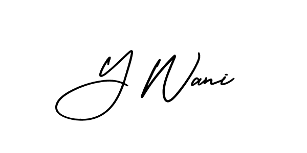 if you are searching for the best signature style for your name Y Wani. so please give up your signature search. here we have designed multiple signature styles  using AmerikaSignatureDemo-Regular. Y Wani signature style 3 images and pictures png