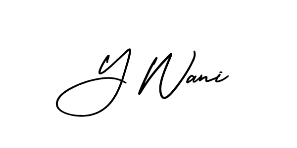 Design your own signature with our free online signature maker. With this signature software, you can create a handwritten (AmerikaSignatureDemo-Regular) signature for name Y Wani. Y Wani signature style 3 images and pictures png