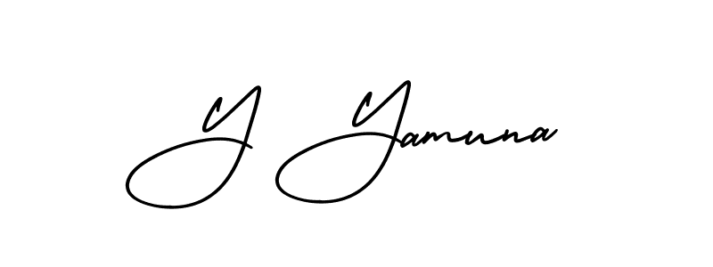 How to make Y Yamuna signature? AmerikaSignatureDemo-Regular is a professional autograph style. Create handwritten signature for Y Yamuna name. Y Yamuna signature style 3 images and pictures png