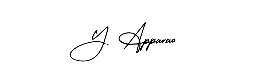 How to make Y. Apparao name signature. Use AmerikaSignatureDemo-Regular style for creating short signs online. This is the latest handwritten sign. Y. Apparao signature style 3 images and pictures png