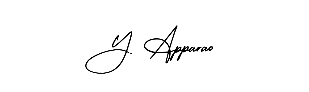 This is the best signature style for the Y. Apparao name. Also you like these signature font (AmerikaSignatureDemo-Regular). Mix name signature. Y. Apparao signature style 3 images and pictures png