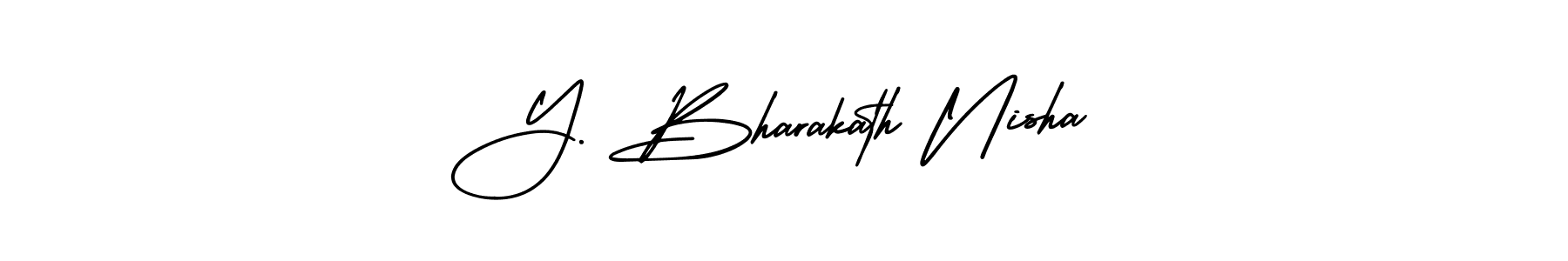 Make a beautiful signature design for name Y. Bharakath Nisha. With this signature (AmerikaSignatureDemo-Regular) style, you can create a handwritten signature for free. Y. Bharakath Nisha signature style 3 images and pictures png