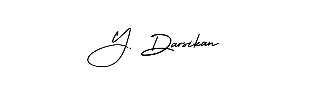 The best way (AmerikaSignatureDemo-Regular) to make a short signature is to pick only two or three words in your name. The name Y. Darsikan include a total of six letters. For converting this name. Y. Darsikan signature style 3 images and pictures png