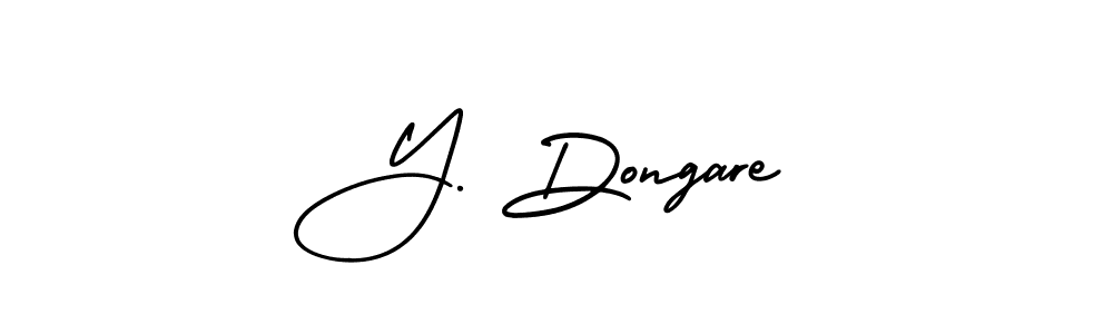 You should practise on your own different ways (AmerikaSignatureDemo-Regular) to write your name (Y. Dongare) in signature. don't let someone else do it for you. Y. Dongare signature style 3 images and pictures png