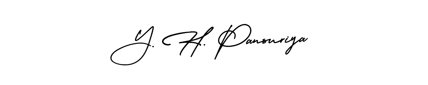 Also we have Y. H. Pansuriya name is the best signature style. Create professional handwritten signature collection using AmerikaSignatureDemo-Regular autograph style. Y. H. Pansuriya signature style 3 images and pictures png