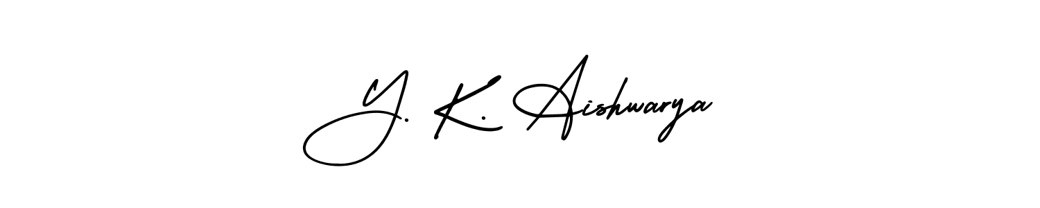 Create a beautiful signature design for name Y. K. Aishwarya. With this signature (AmerikaSignatureDemo-Regular) fonts, you can make a handwritten signature for free. Y. K. Aishwarya signature style 3 images and pictures png