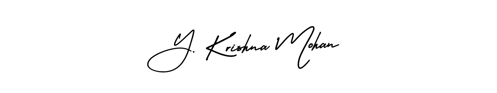 Make a beautiful signature design for name Y. Krishna Mohan. With this signature (AmerikaSignatureDemo-Regular) style, you can create a handwritten signature for free. Y. Krishna Mohan signature style 3 images and pictures png