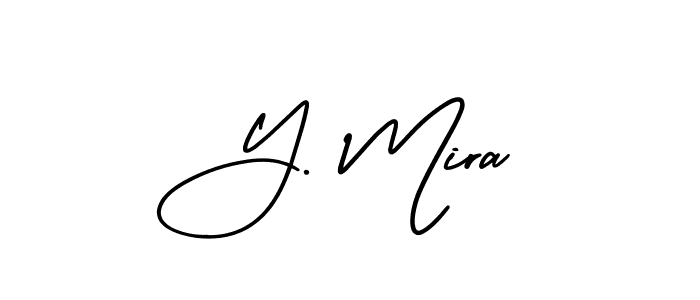 Also You can easily find your signature by using the search form. We will create Y. Mira name handwritten signature images for you free of cost using AmerikaSignatureDemo-Regular sign style. Y. Mira signature style 3 images and pictures png