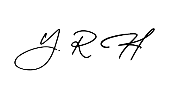 Also we have Y. R H name is the best signature style. Create professional handwritten signature collection using AmerikaSignatureDemo-Regular autograph style. Y. R H signature style 3 images and pictures png