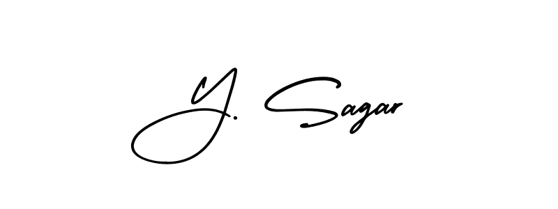 Y. Sagar stylish signature style. Best Handwritten Sign (AmerikaSignatureDemo-Regular) for my name. Handwritten Signature Collection Ideas for my name Y. Sagar. Y. Sagar signature style 3 images and pictures png