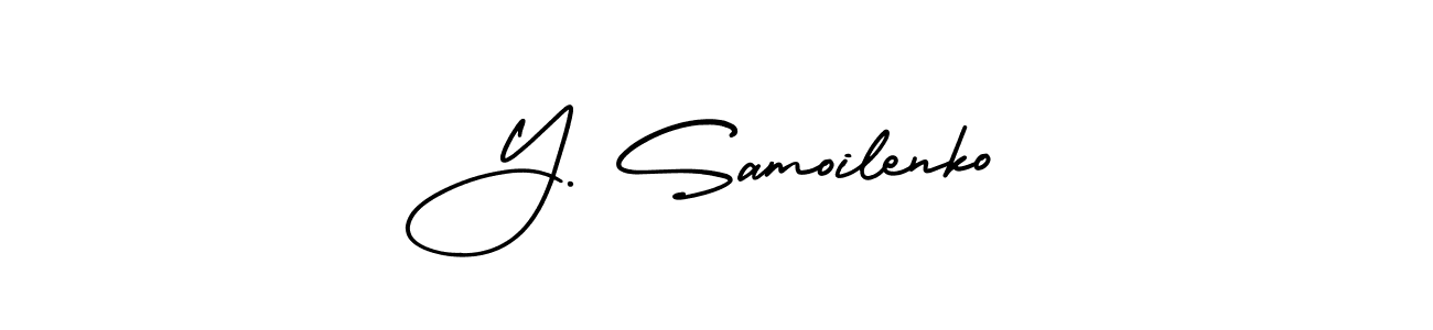 AmerikaSignatureDemo-Regular is a professional signature style that is perfect for those who want to add a touch of class to their signature. It is also a great choice for those who want to make their signature more unique. Get Y. Samoilenko name to fancy signature for free. Y. Samoilenko signature style 3 images and pictures png