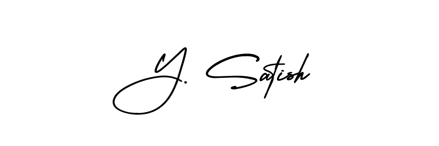 Create a beautiful signature design for name Y. Satish. With this signature (AmerikaSignatureDemo-Regular) fonts, you can make a handwritten signature for free. Y. Satish signature style 3 images and pictures png