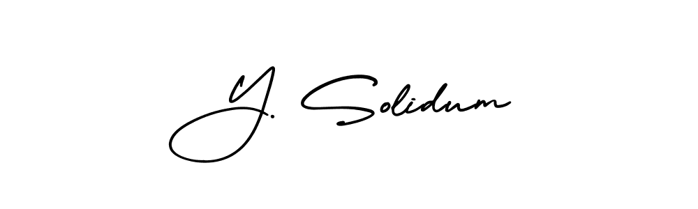 The best way (AmerikaSignatureDemo-Regular) to make a short signature is to pick only two or three words in your name. The name Y. Solidum include a total of six letters. For converting this name. Y. Solidum signature style 3 images and pictures png