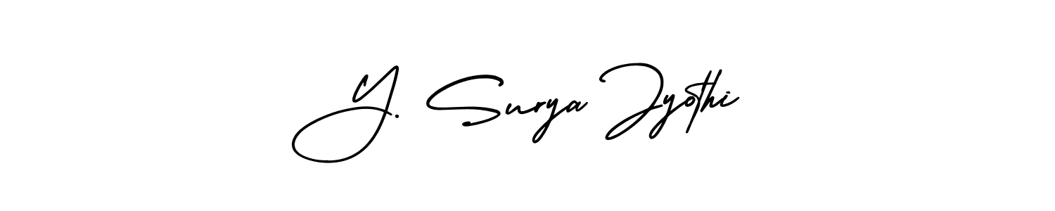 Make a beautiful signature design for name Y. Surya Jyothi. With this signature (AmerikaSignatureDemo-Regular) style, you can create a handwritten signature for free. Y. Surya Jyothi signature style 3 images and pictures png