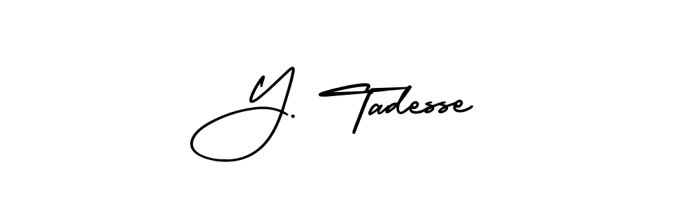 How to make Y. Tadesse signature? AmerikaSignatureDemo-Regular is a professional autograph style. Create handwritten signature for Y. Tadesse name. Y. Tadesse signature style 3 images and pictures png