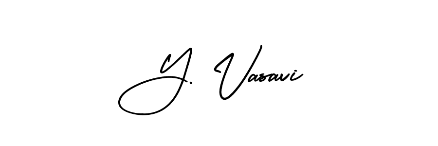 Create a beautiful signature design for name Y. Vasavi. With this signature (AmerikaSignatureDemo-Regular) fonts, you can make a handwritten signature for free. Y. Vasavi signature style 3 images and pictures png