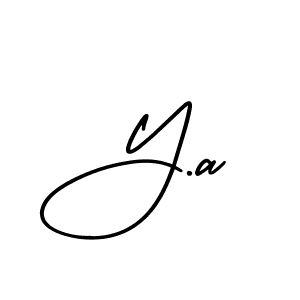 Create a beautiful signature design for name Y.a. With this signature (AmerikaSignatureDemo-Regular) fonts, you can make a handwritten signature for free. Y.a signature style 3 images and pictures png