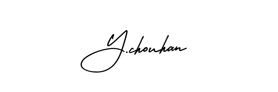 The best way (AmerikaSignatureDemo-Regular) to make a short signature is to pick only two or three words in your name. The name Y.chouhan include a total of six letters. For converting this name. Y.chouhan signature style 3 images and pictures png