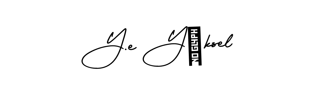 Use a signature maker to create a handwritten signature online. With this signature software, you can design (AmerikaSignatureDemo-Regular) your own signature for name Y.e Yüksel. Y.e Yüksel signature style 3 images and pictures png