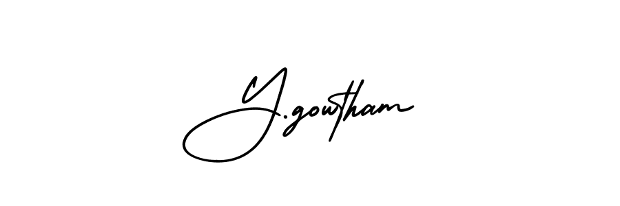 AmerikaSignatureDemo-Regular is a professional signature style that is perfect for those who want to add a touch of class to their signature. It is also a great choice for those who want to make their signature more unique. Get Y.gowtham name to fancy signature for free. Y.gowtham signature style 3 images and pictures png