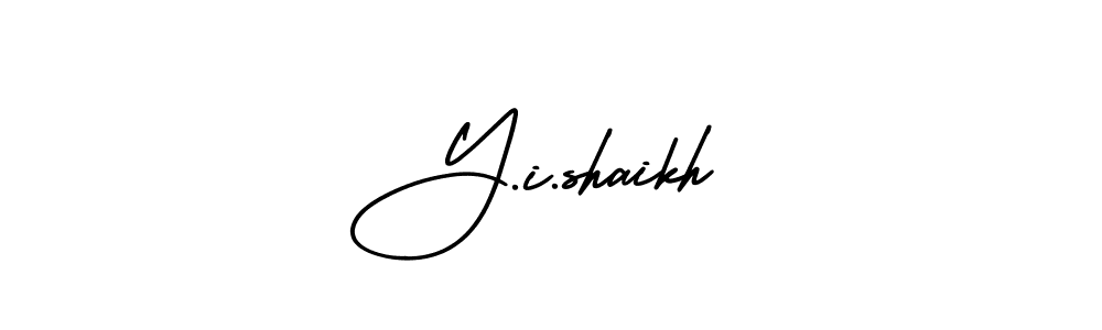 The best way (AmerikaSignatureDemo-Regular) to make a short signature is to pick only two or three words in your name. The name Y.i.shaikh include a total of six letters. For converting this name. Y.i.shaikh signature style 3 images and pictures png