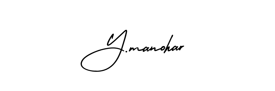 How to make Y.manohar signature? AmerikaSignatureDemo-Regular is a professional autograph style. Create handwritten signature for Y.manohar name. Y.manohar signature style 3 images and pictures png