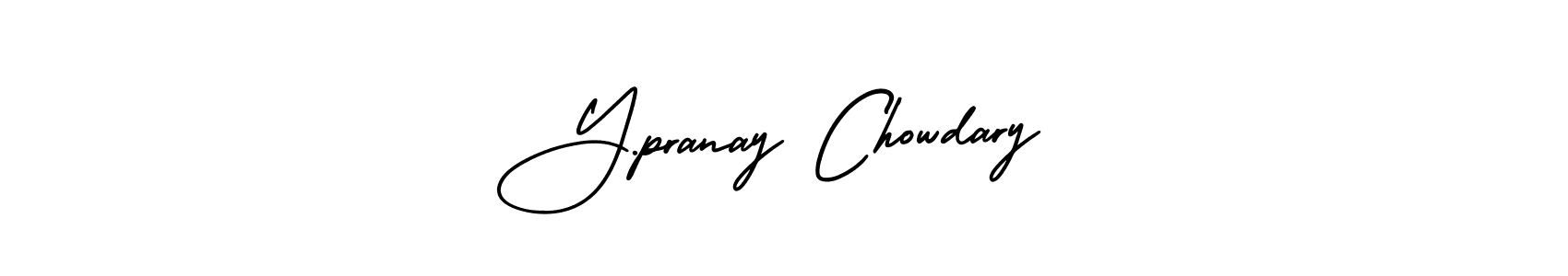 Design your own signature with our free online signature maker. With this signature software, you can create a handwritten (AmerikaSignatureDemo-Regular) signature for name Y.pranay Chowdary. Y.pranay Chowdary signature style 3 images and pictures png