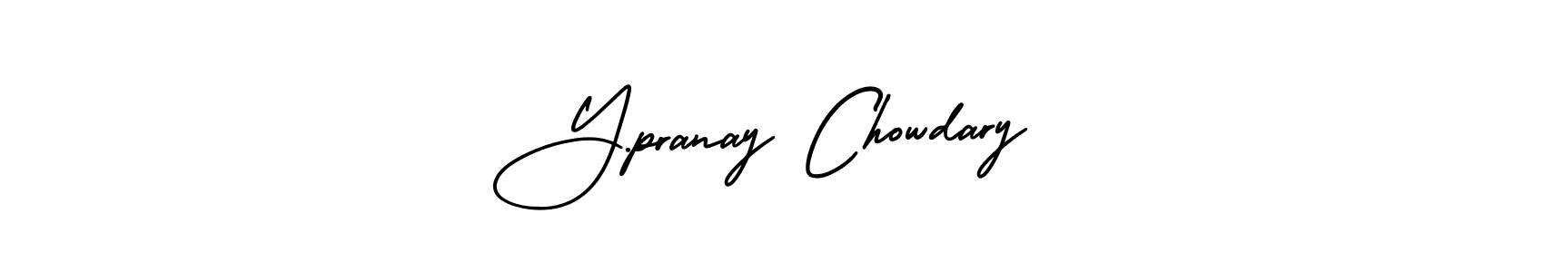 AmerikaSignatureDemo-Regular is a professional signature style that is perfect for those who want to add a touch of class to their signature. It is also a great choice for those who want to make their signature more unique. Get Y.pranay Chowdary name to fancy signature for free. Y.pranay Chowdary signature style 3 images and pictures png