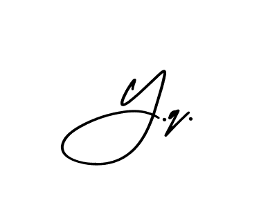AmerikaSignatureDemo-Regular is a professional signature style that is perfect for those who want to add a touch of class to their signature. It is also a great choice for those who want to make their signature more unique. Get Y.q. name to fancy signature for free. Y.q. signature style 3 images and pictures png