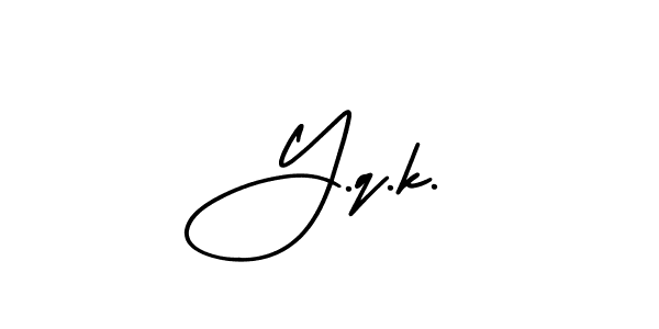 AmerikaSignatureDemo-Regular is a professional signature style that is perfect for those who want to add a touch of class to their signature. It is also a great choice for those who want to make their signature more unique. Get Y.q.k. name to fancy signature for free. Y.q.k. signature style 3 images and pictures png