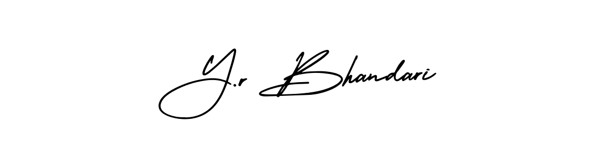 How to make Y.r Bhandari name signature. Use AmerikaSignatureDemo-Regular style for creating short signs online. This is the latest handwritten sign. Y.r Bhandari signature style 3 images and pictures png