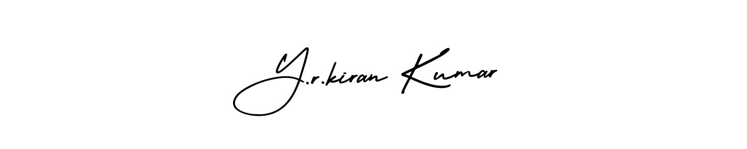 The best way (AmerikaSignatureDemo-Regular) to make a short signature is to pick only two or three words in your name. The name Y.r.kiran Kumar include a total of six letters. For converting this name. Y.r.kiran Kumar signature style 3 images and pictures png