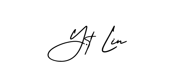 AmerikaSignatureDemo-Regular is a professional signature style that is perfect for those who want to add a touch of class to their signature. It is also a great choice for those who want to make their signature more unique. Get Y.t Lin name to fancy signature for free. Y.t Lin signature style 3 images and pictures png